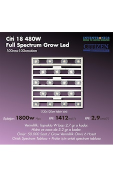 Citi 18 480w Full Spectrum Grow Led Lamba Citi 18 480w Full Spectrum Grow Led Lamba