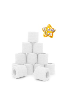 12 Adet Elastik Kendinden Yapışkanlı Koban Bandaj 5 Cm 12 Adet Elastik Kendinden Yapışkanlı Koban Bandaj 5 Cm