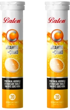 Balen C Vitamini + Çinko Efervesan 20 Tablet x 2 Adet Balen C Vitamini + Çinko Efervesan 20 Tablet x 2 Adet