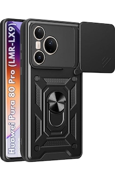 Huawei Pura 80 Pro Uyumlu Tank Kılıf - Yüzüklü Standlı Extra Koruma Zırhlı Outdoor Kapak-siyah Siyah Huawei Pura 80 Pro Uyumlu Tank Kılıf - Yüzüklü Standlı Extra Koruma Zırhlı Outdoor Kapak-siyah Siyah
