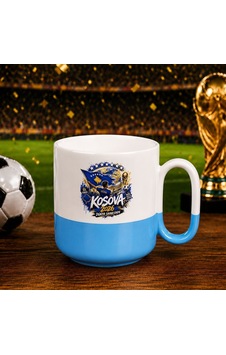 Bk Gift Kosova Taraftar Temalı Dünya Futbol Kupası Tasarımlı Mavi Joyful Kupa Bardak-2 Beyaz Bk Gift Kosova Taraftar Temalı Dünya Futbol Kupası Tasarımlı Mavi Joyful Kupa Bardak-2 Beyaz
