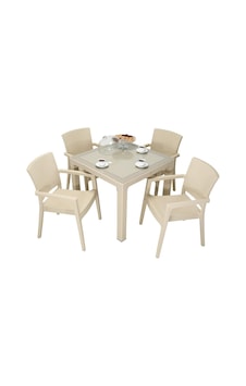Depootoptan Mandella Elit Rattan 90 x 90 CM Zeus Koltuk Camlı Masa Takımı Çölbeji Bej Depootoptan Mandella Elit Rattan 90 x 90 CM Zeus Koltuk Camlı Masa Takımı Çölbeji Bej