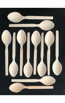 Ahşap Kaşık 27 Cm Tahta Kaşık 12 Adet