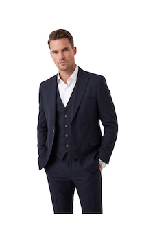 Deepsea Erkek Slim Fit Dar Kesim 3'lü Koyu Lacivert Takım Elbise Yelekli Çift Düğme Çift Yırtmaç Takım 2600509 Deepsea Erkek Slim Fit Dar Kesim 3'lü Koyu Lacivert Takım Elbise Yelekli Çift Düğme Çift Yırtmaç Takım 2600509