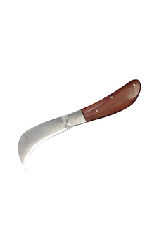 Bursa Çelik Eğri Bağ / Kablo / Aşı Çakısı, Ahşap Saplı - 22 Cm Tdrtr Bursa Çelik Eğri Bağ / Kablo / Aşı Çakısı, Ahşap Saplı - 22 Cm Tdrtr