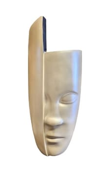 Soyut Yüz Vazo 60 Cm - Krem Rengi Krem Rengi
