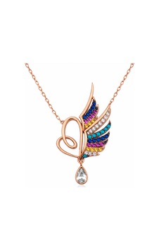 Gümüş Rose Kanatlı Kalp Bayan Kolye 01 - Gold 62203160 Gümüş Rose Kanatlı Kalp Bayan Kolye 01 - Gold 62203160