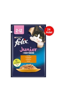 Purina Felix Junior Tavuklu Pouch Yavru Kedi Maması 24 x 85 G