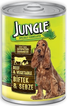 Jungle Biftek & Sebzeli Konserve Yetişkin Köpek Maması 415 G Jungle Biftek & Sebzeli Konserve Yetişkin Köpek Maması 415 G
