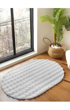 Raschel Carpet Beyaz Yumuşak Bubble Kaymaz Özel Taban Oval Peluş Halı Yolluk Raschel Carpet Beyaz Yumuşak Bubble Kaymaz Özel Taban Oval Peluş Halı Yolluk