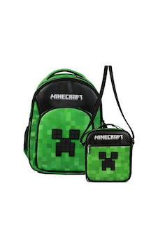 Minecraft Erkek Çocuk İlkokul Çantası Ve Beslenme Çantası Seti Minecraft Kabartmalı Siyah - Yeşil - Setmc26609b Koyu Yeşil Minecraft Erkek Çocuk İlkokul Çantası Ve Beslenme Çantası Seti Minecraft Kabartmalı Siyah - Yeşil - Setmc26609b Koyu Yeşil