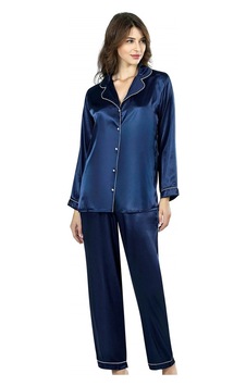 Litae Herşeytrend Lacivert İkili Saten Gecelik Pijama Takımı 7647 Lacivert Litae Herşeytrend Lacivert İkili Saten Gecelik Pijama Takımı 7647 Lacivert