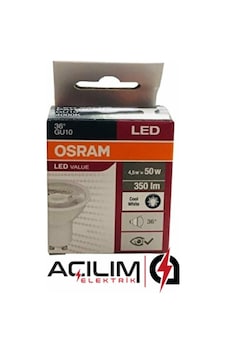 10 Adet Osram 4,5W 50W Gu10 Duy 4000K Gün Işığı Led Spot Ampul 10 Adet Osram 4,5W 50W Gu10 Duy 4000K Gün Işığı Led Spot Ampul