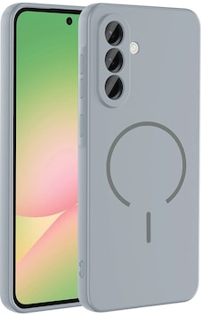 Samsung Uyumlu Galaxy A56 Kılıf M-safe Şarj Özellikli Zore Meta Kapak Titanyum-Gri