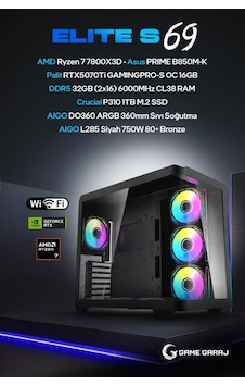 Game Garaj Elite S69 R7-7800X3D 32 GB 1 TB SSD RTX5070Ti Dos Masaüstü Oyuncu Oem Paket Bilgisayarı Game Garaj Elite S69 R7-7800X3D 32 GB 1 TB SSD RTX5070Ti Dos Masaüstü Oyuncu Oem Paket Bilgisayarı