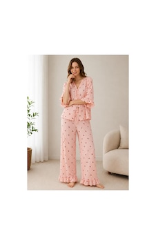 Pijamask Kadın Kısa Kollu Pamuklu Pijama Takım Kirazpembe Pijamask Kadın Kısa Kollu Pamuklu Pijama Takım Kirazpembe