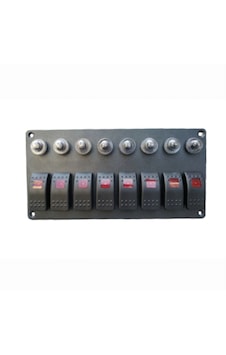 Karavan & Tekne Sigortalı Tuş Paneli Otomatik Panel Alüminyum Gövde - 8'li Karavan & Tekne Sigortalı Tuş Paneli Otomatik Panel Alüminyum Gövde - 8'li