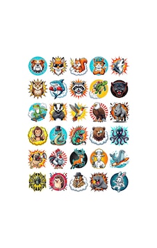 30 Adet E-spor Tarzı Maskot Hayvan Sticker Seti - Laptop Kaykay Telefon Kılıf İçin 30 Adet E-spor Tarzı Maskot Hayvan Sticker Seti - Laptop Kaykay Telefon Kılıf İçin