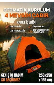 Çadır Su Geçirmez Pratik Geniş Otomatik Kurulumlu Kamp Çadırı 8 Kişilik 250x250x165 Cm Çok Renkli Çadır Su Geçirmez Pratik Geniş Otomatik Kurulumlu Kamp Çadırı 8 Kişilik 250x250x165 Cm Çok Renkli