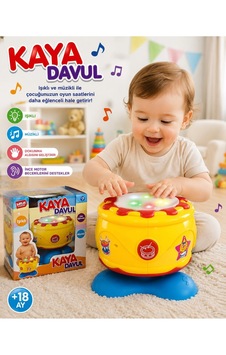 Davul Işıklı Müzikli Dönen Eğitici Bebek Oyuncağı +18 Ay Davul Işıklı Müzikli Dönen Eğitici Bebek Oyuncağı +18 Ay