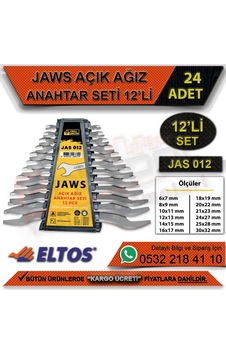 Eltos Jaws Açık Ağız Anahtar Seti 12'li Eltos Jaws Açık Ağız Anahtar Seti 12'li