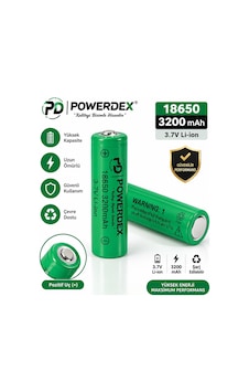 Powerdex 18650 3200 Mah 3.7v Li-ion Şarj Edilebilir Lityum Pil 6,5 Cm Powerdex 18650 3200 Mah 3.7v Li-ion Şarj Edilebilir Lityum Pil 6,5 Cm