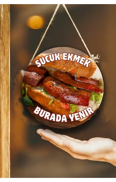 Sucuk Ekmek Salonu Tek Taraflı Karşılama Tabelası, Ekmek Arası Sucuk Dükkanı Kapı Duvar Tablo Pano, 30 X 50 Cm Sucuk Ekmek Salonu Tek Taraflı Karşılama Tabelası, Ekmek Arası Sucuk Dükkanı Kapı Duvar Tablo Pano, 30 X 50 Cm