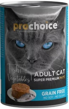 Prochoice Balık Etli Sebzeli Tahılsız Ezme Yetişkin Kedi Konservesi 400 Gr Prochoice Balık Etli Sebzeli Tahılsız Ezme Yetişkin Kedi Konservesi 400 Gr