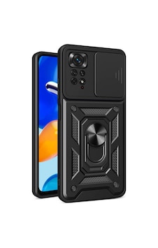 Xiaomi Redmi Note 11 Pro 4g Kılıf Magnetik Standlı Kamera Korumalı Zore Sürgülü Vega Kapak Siyah Xiaomi Redmi Note 11 Pro 4g Kılıf Magnetik Standlı Kamera Korumalı Zore Sürgülü Vega Kapak Siyah
