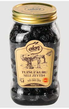 Alan Zeytinleri Tuzsuz Kuru Sele Siyah Zeytin 900 G Alan Zeytinleri Tuzsuz Kuru Sele Siyah Zeytin 900 G