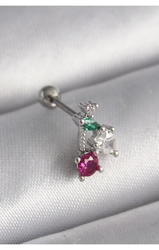 316l Çelik Gümüş Renk Zirkon Taşlı Tragus Piercing Diğer 316l Çelik Gümüş Renk Zirkon Taşlı Tragus Piercing Diğer