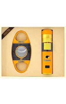 Cohiba Özel Üretim Çakmak Kesici İkili Sarı Puro Seti - Tr7932 Cohiba Özel Üretim Çakmak Kesici İkili Sarı Puro Seti - Tr7932
