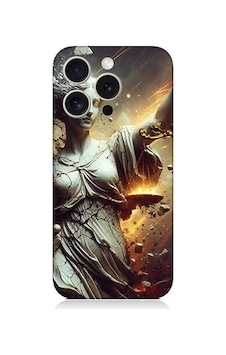 Apple Uyumlu iPhone 15 Pro Adalet Heykeli Desenli Silikon Kılıf Silikon Apple Uyumlu iPhone 15 Pro Adalet Heykeli Desenli Silikon Kılıf Silikon