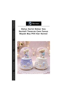 Delux Serisi Dekor Süs Sevimli Tasarım Cam Fanus Büyük Boy Pilli Kar Küresi Delux Serisi Dekor Süs Sevimli Tasarım Cam Fanus Büyük Boy Pilli Kar Küresi