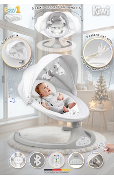 Kiwi Eggyone Elektrikli Otomatik Sallanan Bebek Ana Kucağı, 5 Farklı Sallanma Hızı, Oyuncaklı- Dove Kiwi Eggyone Elektrikli Otomatik Sallanan Bebek Ana Kucağı, 5 Farklı Sallanma Hızı, Oyuncaklı- Dove