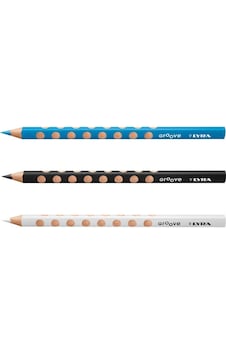Lyra Groove Jumbo Kuru Boya Kalemi - Siyah + Beyaz + Mavi Çok Renkli Lyra Groove Jumbo Kuru Boya Kalemi - Siyah + Beyaz + Mavi Çok Renkli