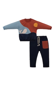 Bellamio Kids Balina Desenli Kızıl Erkek Bebek Takımı Lacivert Bellamio Kids Balina Desenli Kızıl Erkek Bebek Takımı Lacivert