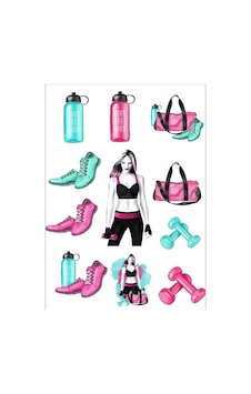 Sporcu Kız Sticker Set Sporcu Kız Sticker Set