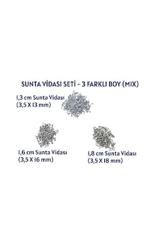 209 Ad. Sunta Vidası 1.8cm:109ad.- 1.6cm:60ad.-1.3cm:40ad. 3 Farklı Boy Sv181613 18 MM 209 Ad. Sunta Vidası 1.8cm:109ad.- 1.6cm:60ad.-1.3cm:40ad. 3 Farklı Boy Sv181613 18 MM