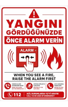 Yangını Gördüğünüzde Önce Alarm Verin 50x70cm Pvc Isg Levha Yangını Gördüğünüzde Önce Alarm Verin 50x70cm Pvc Isg Levha