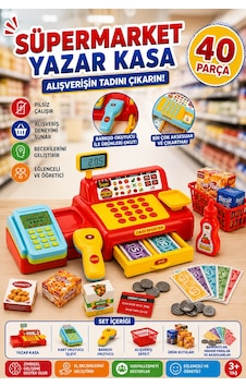 40 Parça Süpermarket Yazar Kasa Oyun Seti Market Aksesuarlı 3+ Yaş 40 Parça Süpermarket Yazar Kasa Oyun Seti Market Aksesuarlı 3+ Yaş