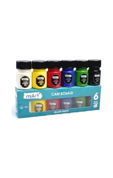 Miart Cam Boyası 6 Renk X 30 Ml Çok Renkli
