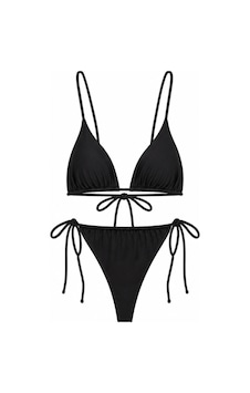 İpli Üçgen Bikini Takımı Siyah İpli Üçgen Bikini Takımı Siyah