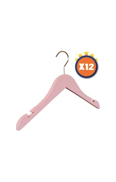 Nyn Ahşap 3-7 Yaş Çocuk Elbise Askısı Pembe Renk 12 Adet Nyn Ahşap 3-7 Yaş Çocuk Elbise Askısı Pembe Renk 12 Adet