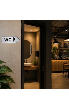 Wc Yön Tabelası Metal Levha 20x10 Cm Gümüş Renk Tuvalet Yönlendirme Levhası Sağ Ok Bay Wc Yön Tabelası Metal Levha 20x10 Cm Gümüş Renk Tuvalet Yönlendirme Levhası Sağ Ok Bay