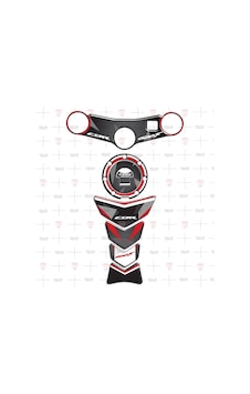 Cbr 600F Gidon Pad Mesnet Pedi Karbon Siyah Kırmızı Özel 2003-07