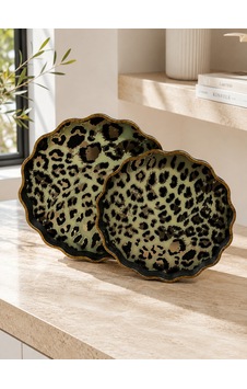 2li Passifolia Leopar Lüks Tepsi-5240 2li Passifolia Leopar Lüks Tepsi-5240