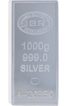 AgaKulche İAR 1000 Gram Sertifikalı 1 Kilo Külçe Gümüş (999.0)
