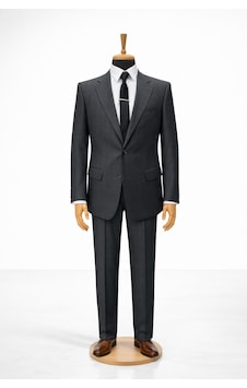 Erkek İtalyan Kesim Regular Fit Takım Elbise - 7492 Siyah