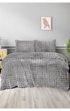 Merinos Diamond Buble Kürk Çift Kişilik Comforter Set Silver Gri Merinos Diamond Buble Kürk Çift Kişilik Comforter Set Silver Gri